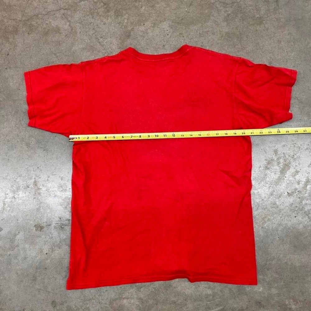 Nike Red V-Neck T-Shirt White Swoosh Men's L - Picture 5 of 6